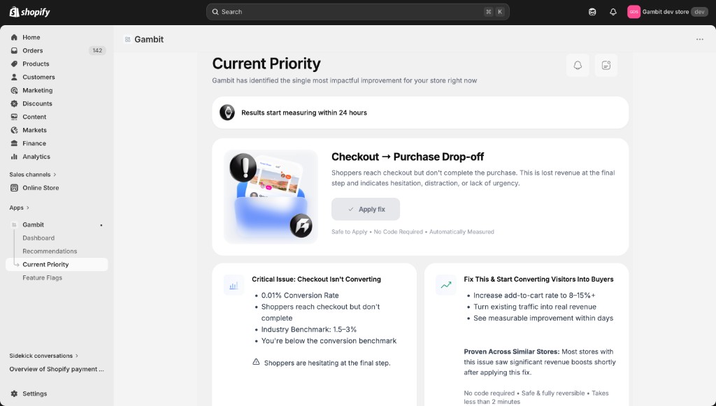 Gambit scanning your Shopify theme